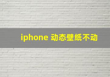 iphone 动态壁纸不动